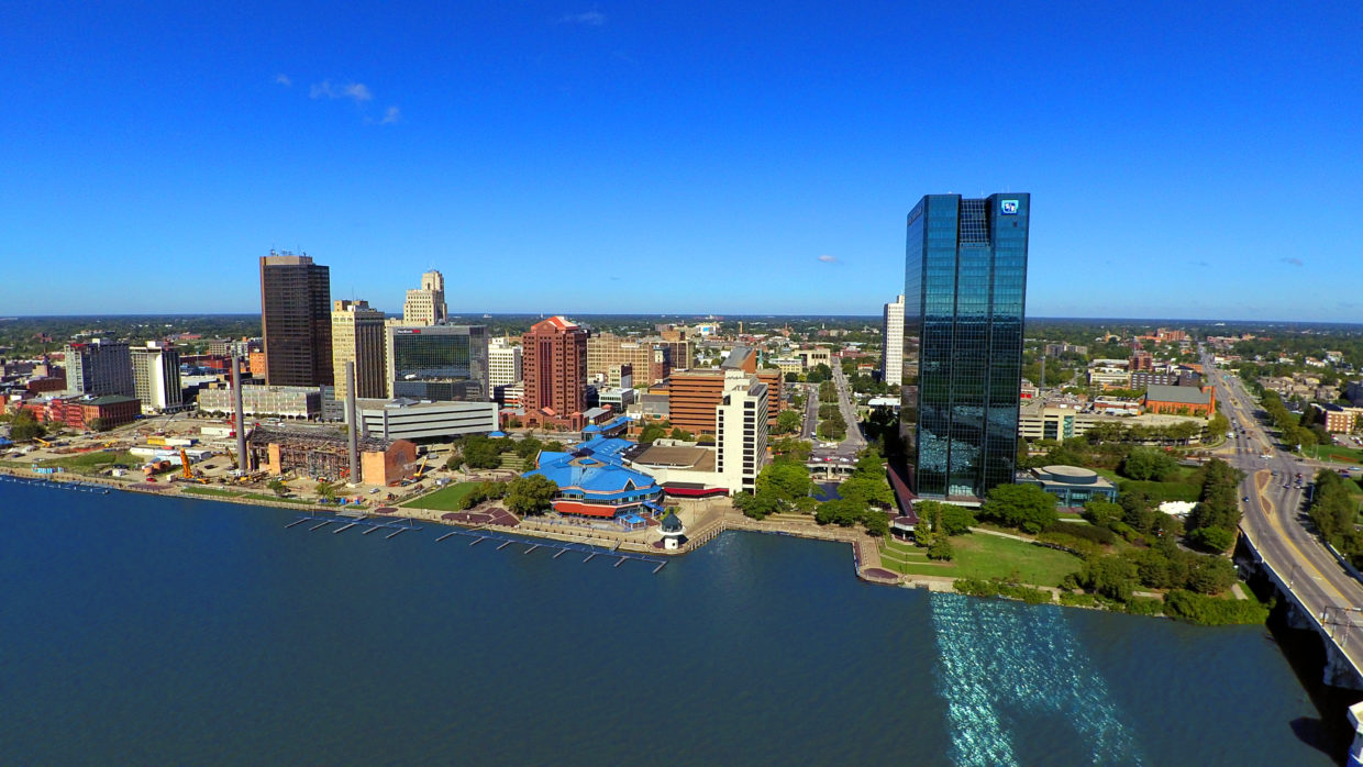 Downtown Toledo Ohio, Aerial Skyline View